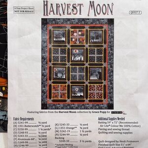 Halloween Harvest Moon Quilt Kit NIP